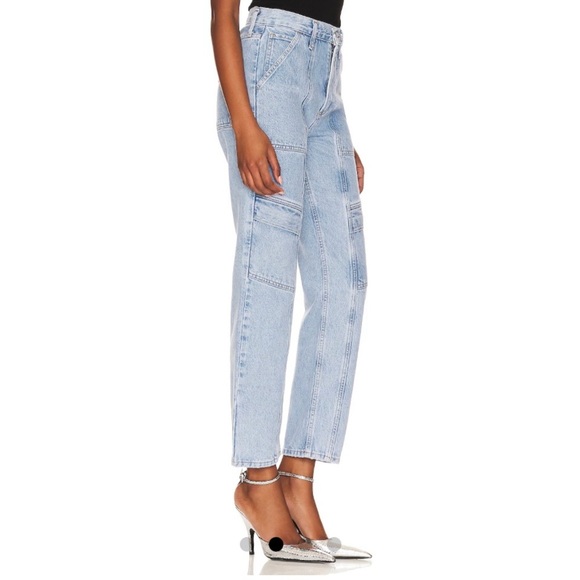 Agolde sz 26 Cooper Cargo Denim Jeans in Light Blue wash great condition - Picture 14 of 14